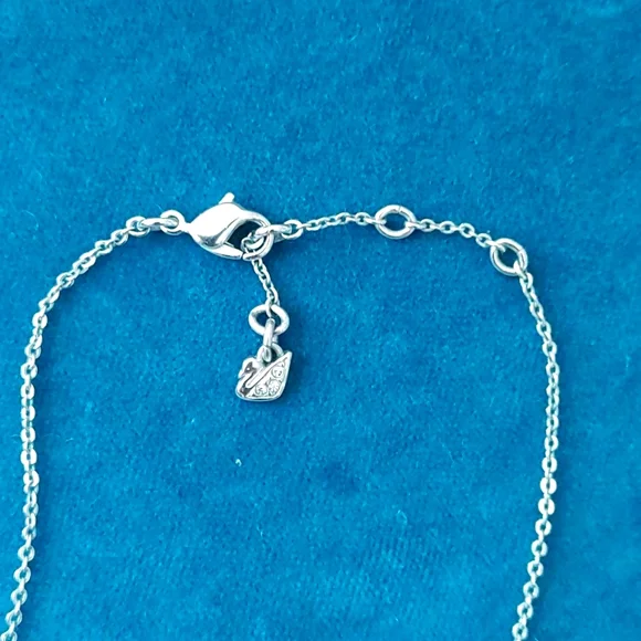 Pendant Necklace. Swarovski "Geology" love earth.  Rhodium plated silver . - Picture 4 of 5